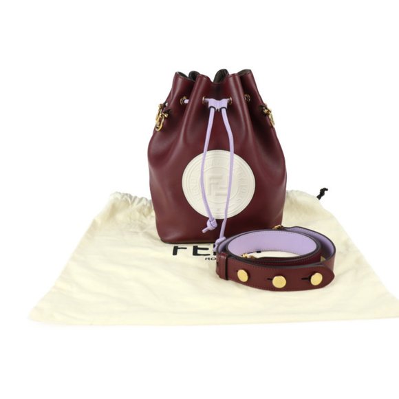 FENDI Fendi Mon Tresor Shoulder Bag 8BT298 Leather Bordeaux x Light Purple Wh... - Picture 9 of 9